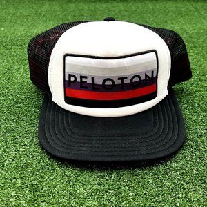 Peloton Snapback Mesh Trucker Hat Large Logo Bike One Size Multicolored EUC HTF